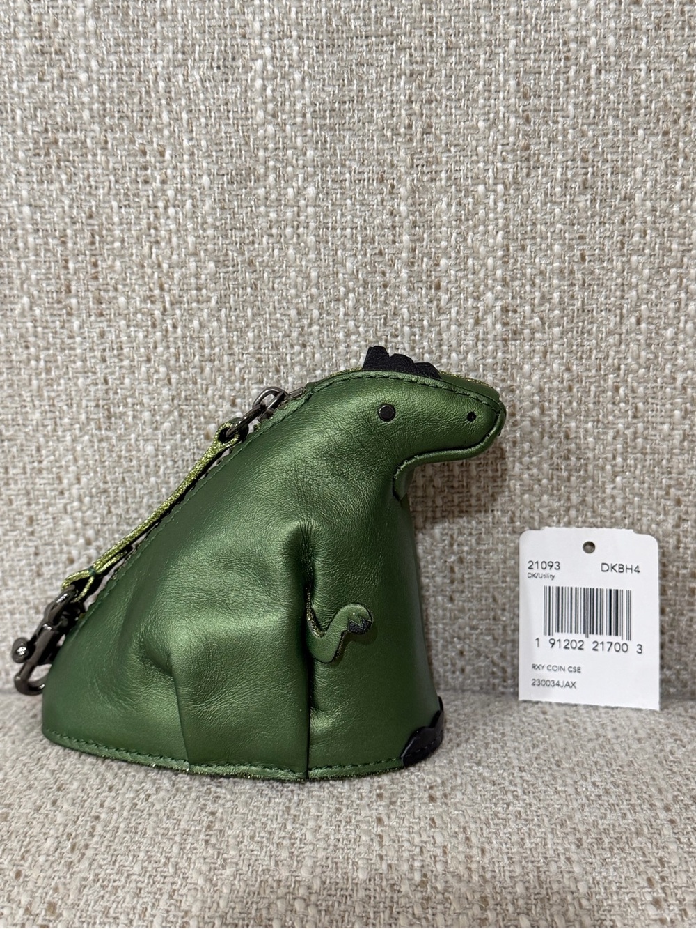 NWT Coach Green Rexy leather zip Coin Case/Bag Charm 21093